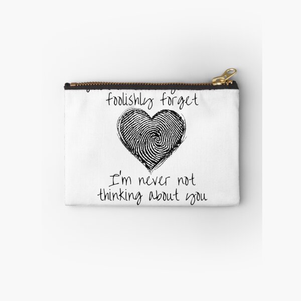 Item preview, Just in case you foolishly forget, I'm never not thinking of you, Virginia Woolf quote about love with a fingerprinted heartbeat design designed and sold by Auntieck.