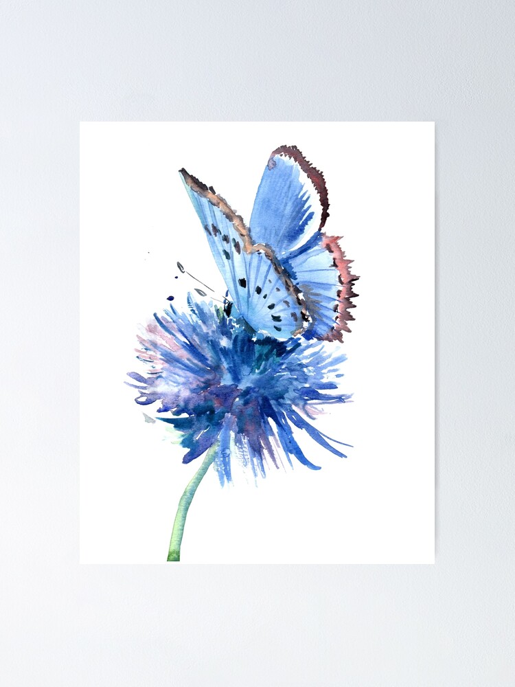 Télécharger Papillon coloré sur les fleurs - Œuvre d'art