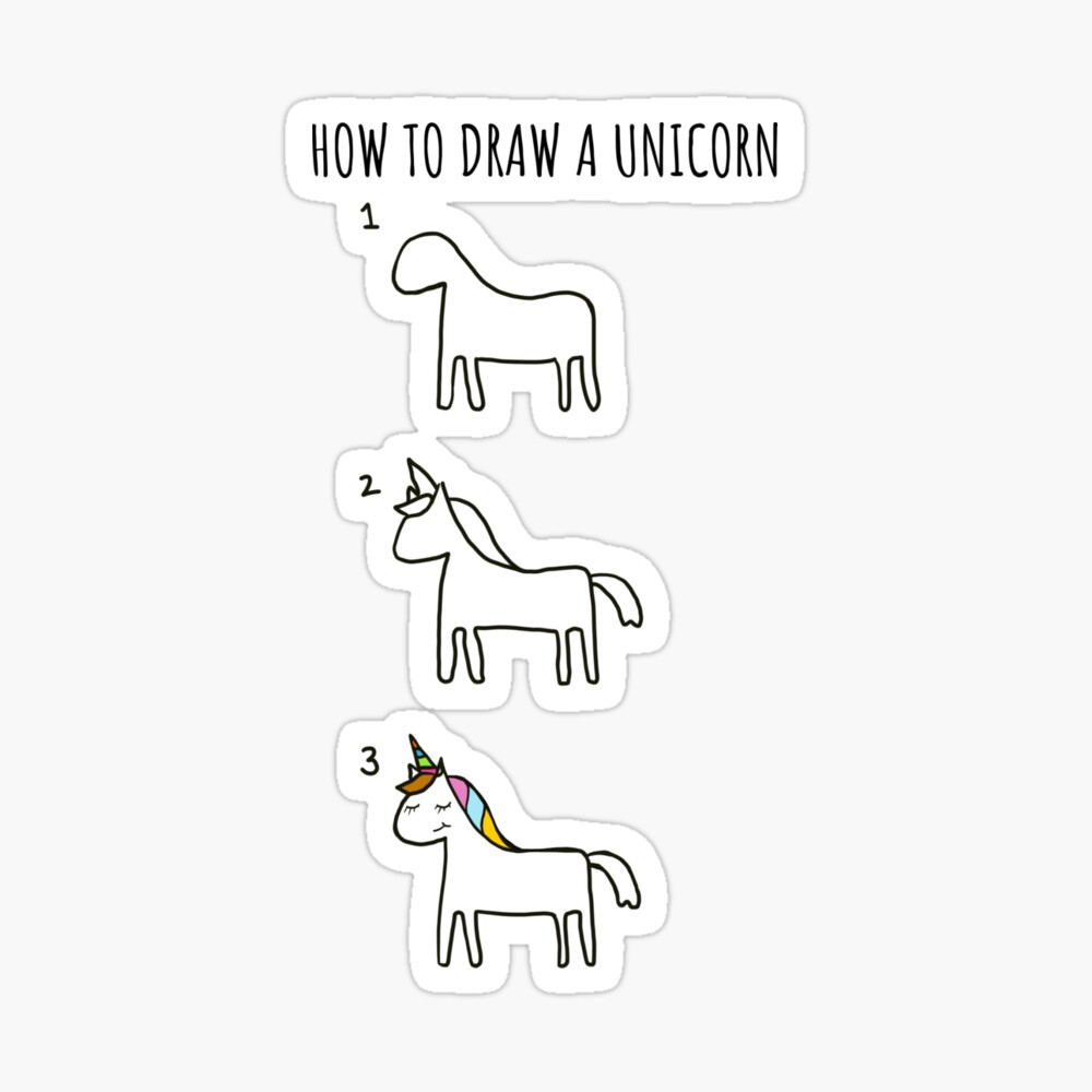 How to draw a unicorn Poster
