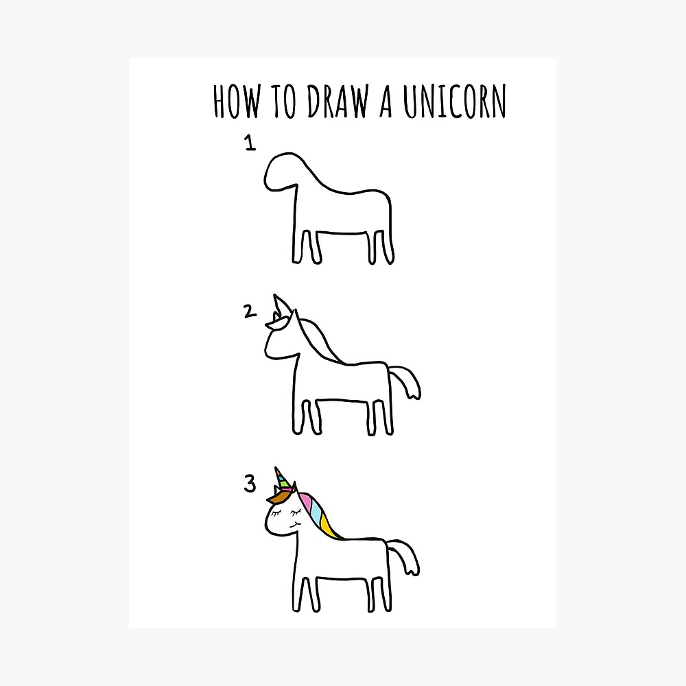 How to draw a unicorn Poster