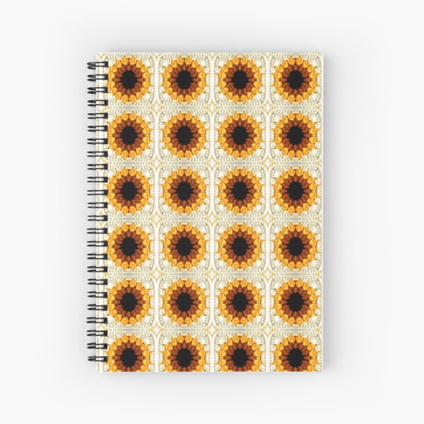 Cuaderno de espiral «Patrón de girasol Crochet Granny Square» de ludystoday  | Redbubble