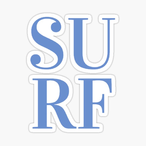 Blue SURF letter design Sticker