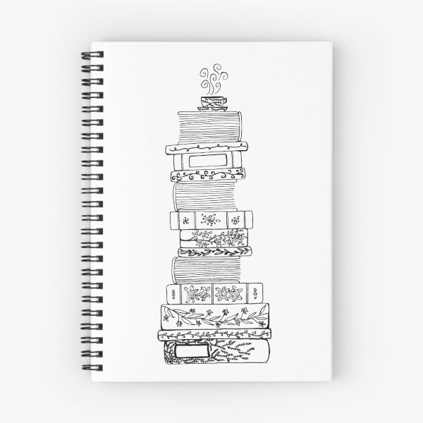 Item preview, Black and White Filigree Bookstack designed and sold by Emma Mildred Cowell.