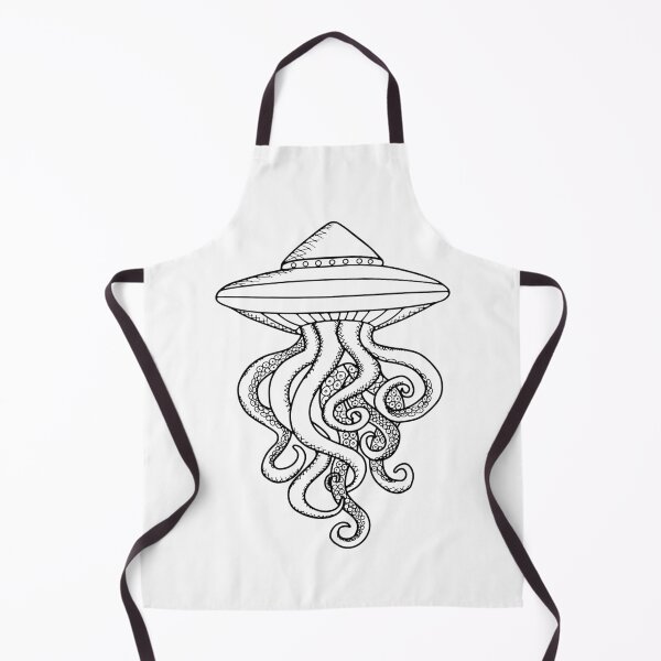 Item preview, UFO Ocotopus Alien Hybrid Line Drawing Scifi Conspiracy Theory  designed and sold by Ciara Shortall.