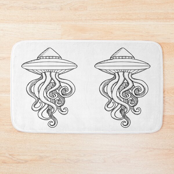 Item preview, UFO Ocotopus Alien Hybrid Line Drawing Scifi Conspiracy Theory  designed and sold by Ciara Shortall.