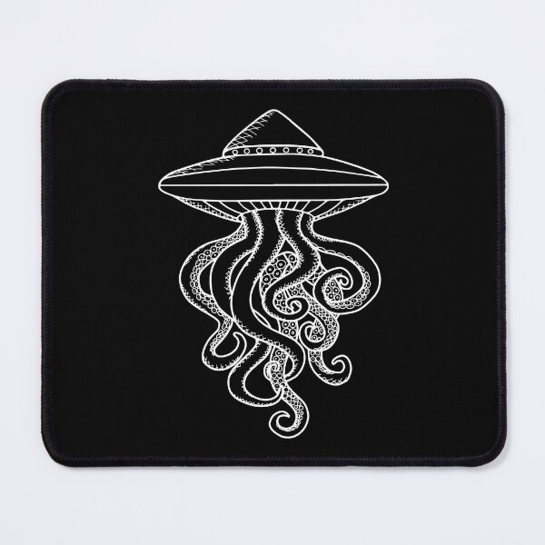 Item preview, UFO Ocotopus Hybrid White Line Drawing  designed and sold by Ciara Shortall.
