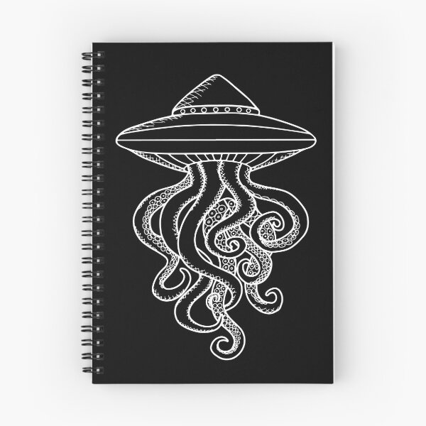 Item preview, UFO Ocotopus Hybrid White Line Drawing  designed and sold by Ciara Shortall.