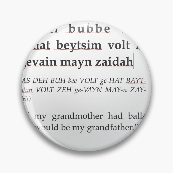 Item preview, Yiddish Saying If My Grandmother Had Balls designed and sold by KiwiHola.