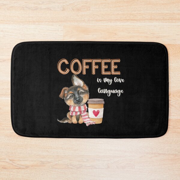 Item preview, Coffee is my love language- German Shepherd puppy- Valentine designed and sold by Mumzy2many.