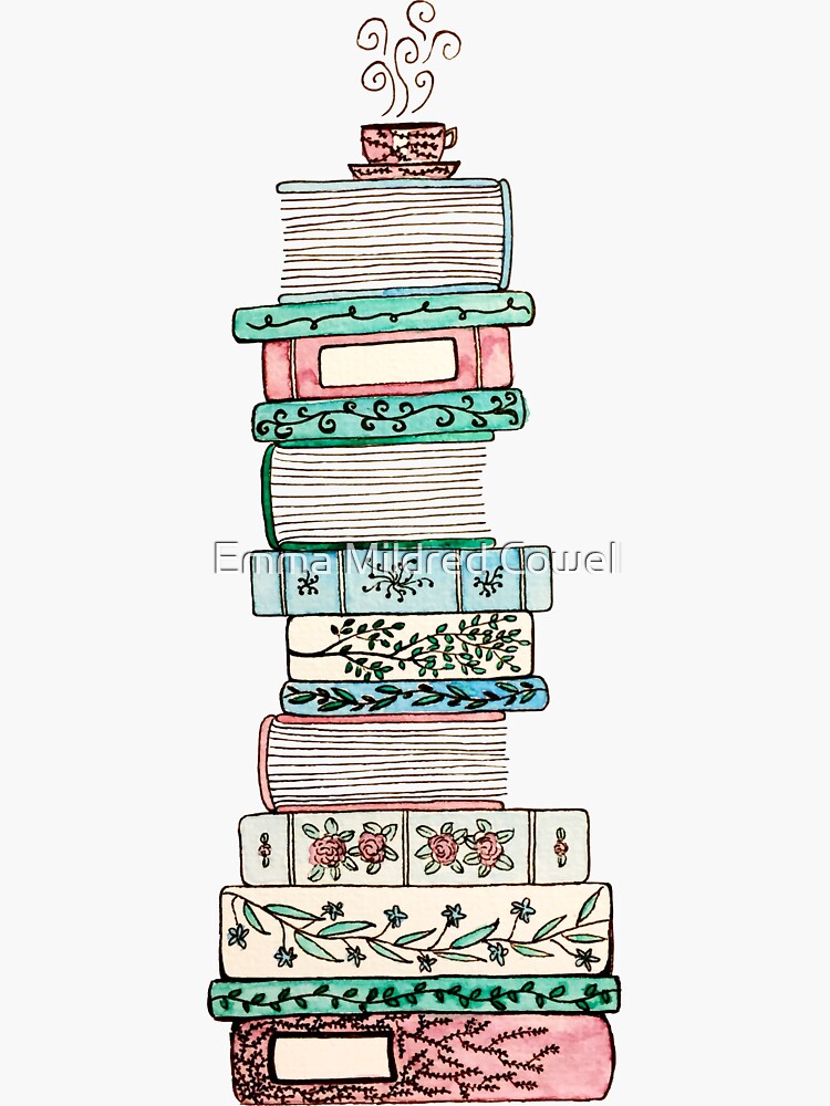 Pink and Blue Books - Books - Sticker