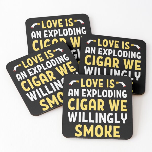 Item preview, Love Is An Exploding Cigar We Willingly Smoke - Funny Valentine Quotes And Sayings designed and sold by chetan786.