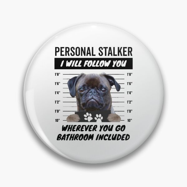 Item preview, Personal Stalker Dog Face – Grey Silver Pug designed and sold by More Cute Dogs.