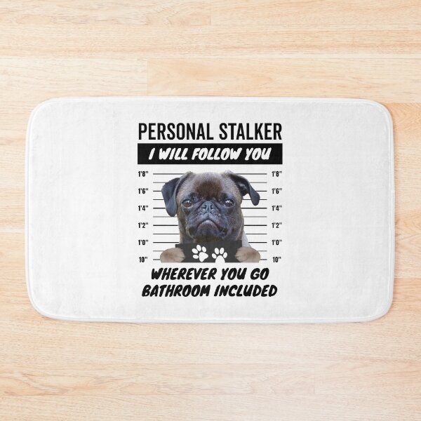 Item preview, Personal Stalker Dog Face – Grey Silver Pug designed and sold by More Cute Dogs.