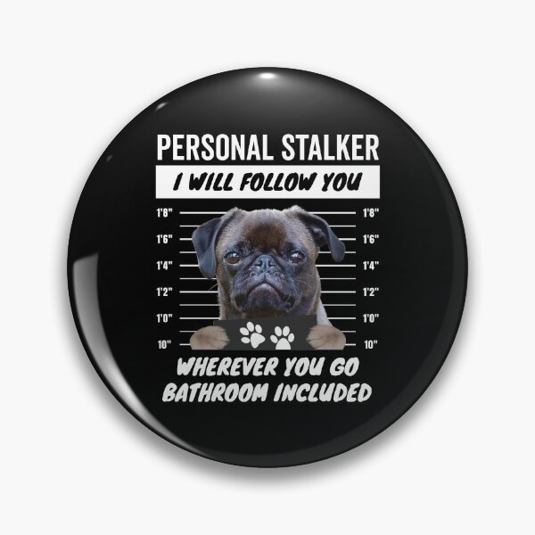 Item preview, Personal Stalker Dog Face – Grey Silver Pug designed and sold by More Cute Dogs.