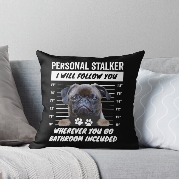 Item preview, Personal Stalker Dog Face – Grey Silver Pug designed and sold by More Cute Dogs.