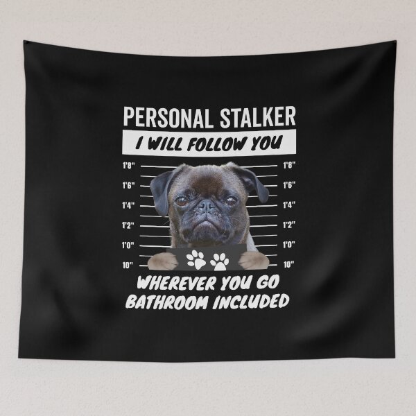 Item preview, Personal Stalker Dog Face – Grey Silver Pug designed and sold by More Cute Dogs.