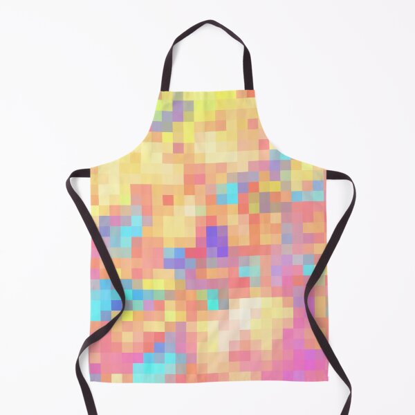 Item preview, graphic design geometric pixel square pattern abstract in pink yellow blue designed and sold by Mrvell.