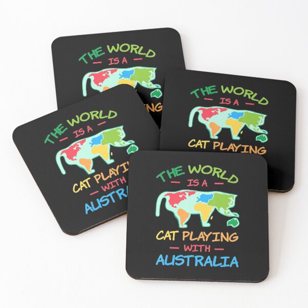 Item preview, The World Is A Cat Playing With Australia Map Aussie designed and sold by mialinpng.