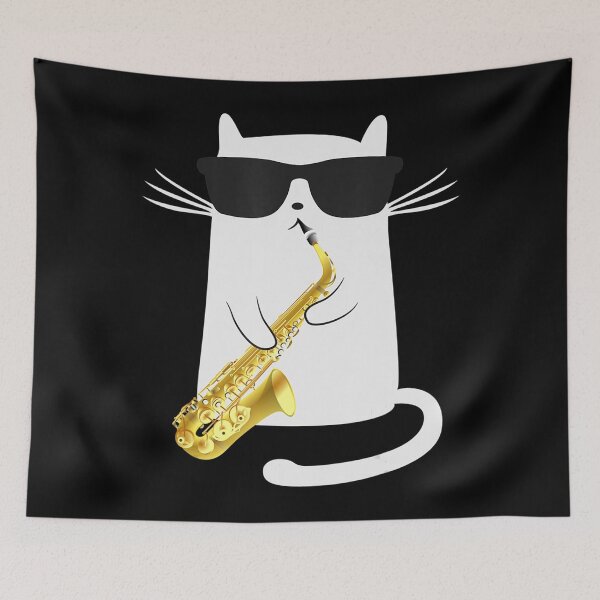 Item preview, Funny Cat Saxophone Music Gift designed and sold by mialinpng.
