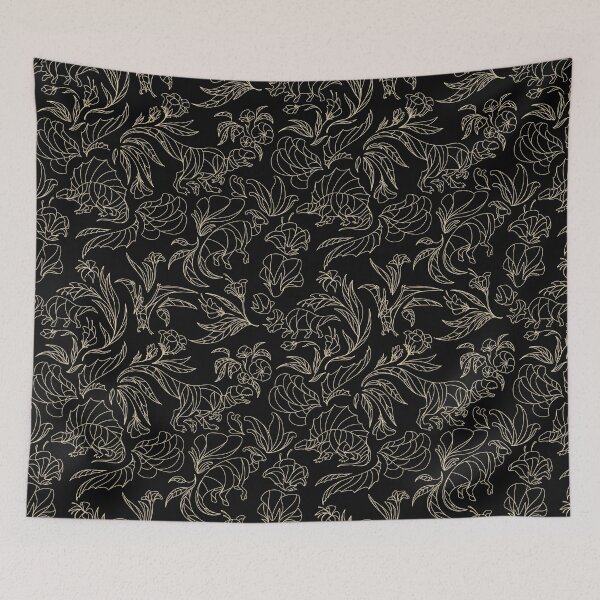 Item preview, Hidden Dinosaurs - Elegant Floral Pattern - Black and Gold designed and sold by tanimator.