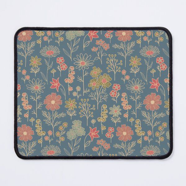 Item preview, Modern Denim Blue & Coral Floral designed and sold by somecallmebeth.