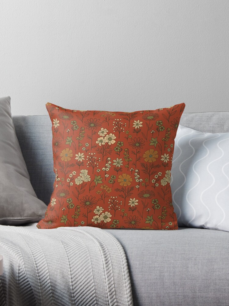 Olive and orange on sale cushion