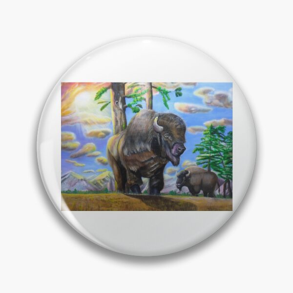 Artikelvorschau, Majestätische Bison-Acrylkunst entworfen und verkauft von TJHstudio.