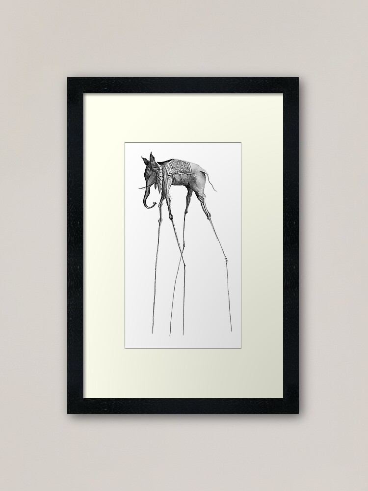 Thumbnail 2 of 7, Framed Art Print, Dali's Elephant designed and sold by HorusStudio.