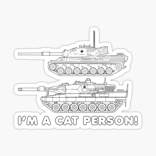 Leopard I und II. Ich bin ein Katzenmensch! Sticker