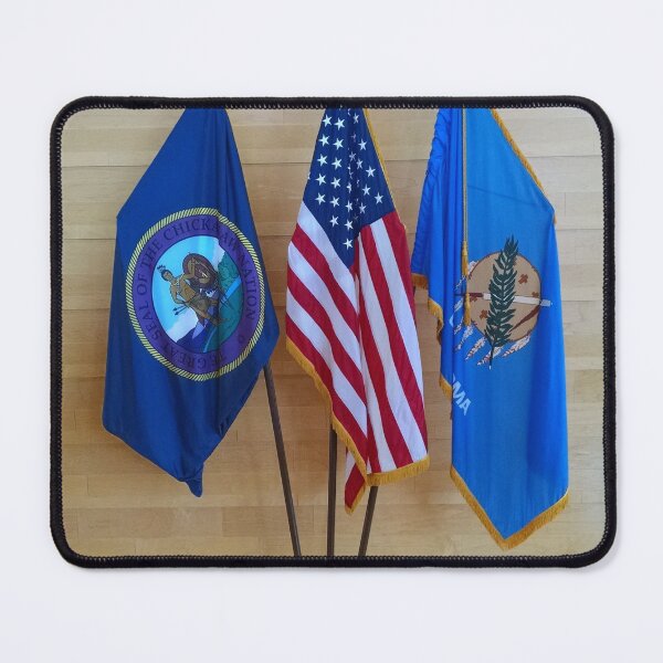 Item preview, Chickasaw, USA, Oklahoma flags designed and sold by DancingStarArt.