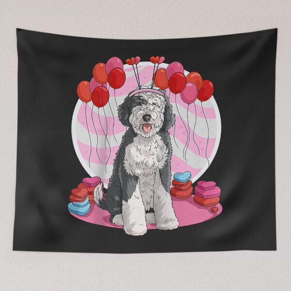 Item preview, Sheepadoodle Heart Valentine Day Dog Gift Raglan designed and sold by Siosaia88.