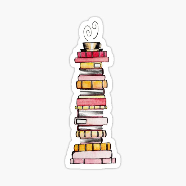 Book Stack Sticker – the pretty pink studio