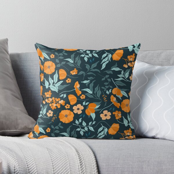 Vintage Flowerpattern Throw Pillow