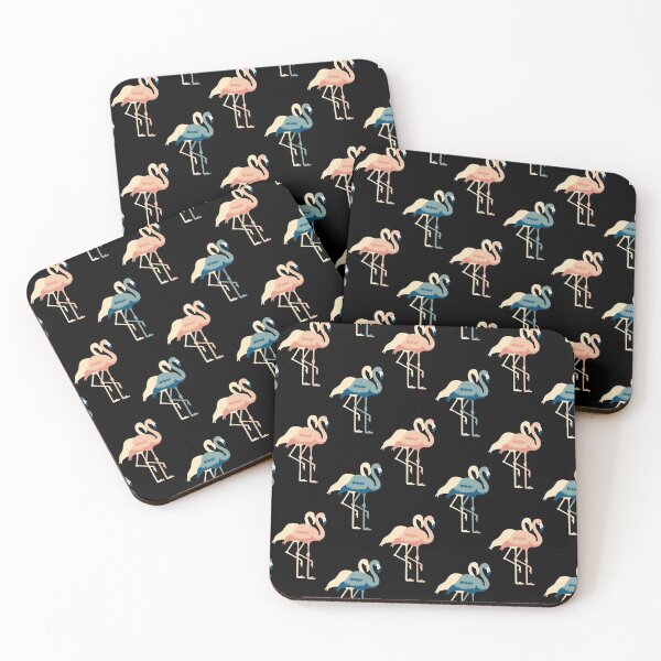 Item preview, Blue and Pink Blur Flamingos Pattern designed and sold by Trinket-Trickster.