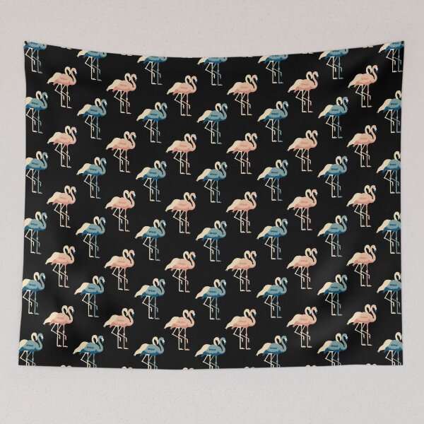 Item preview, Blue and Pink Blur Flamingos Pattern designed and sold by Trinket-Trickster.