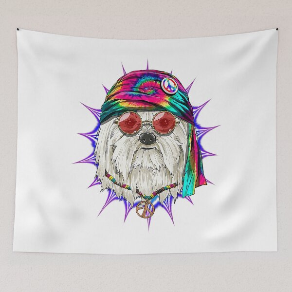 Item preview, Tie Dye Hippie Maltese Hippiness Peace Love Dog Premium T-Shirt designed and sold by Mikeynolds.