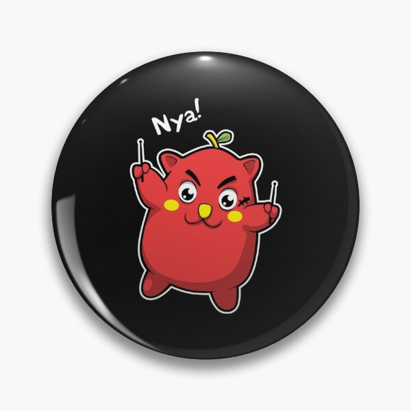 Item preview, Nyango Star  Cute Japanese Apple Cat Drummer Mascot designed and sold by ConnieAndJoan.