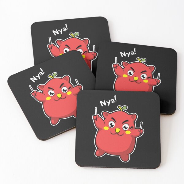 Item preview, Nyango Star  Cute Japanese Apple Cat Drummer Mascot designed and sold by ConnieAndJoan.