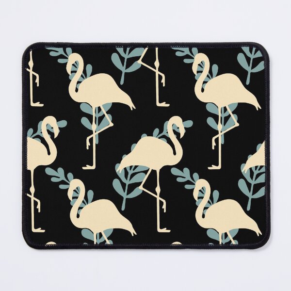 Item preview, Cream Flamingos and Blue Fern Leaf Pattern designed and sold by Trinket-Trickster.