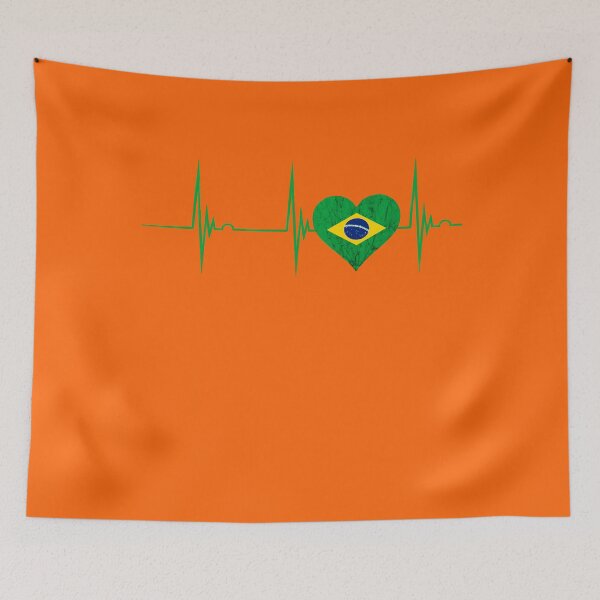 Artikelvorschau, Brasilien Herz Brasileiro Herzschlag EKG Brasilianischer Stolz entworfen und verkauft von Shaper.
