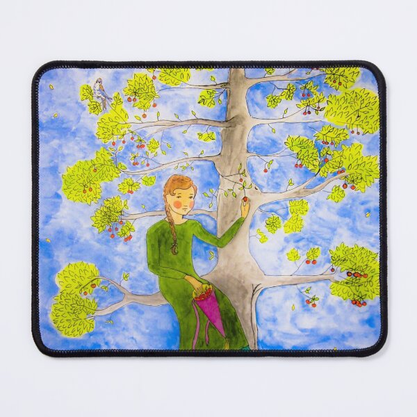 Item preview, The Little Hennin Cherry Picker Watercolor designed and sold by TurnipWilson.