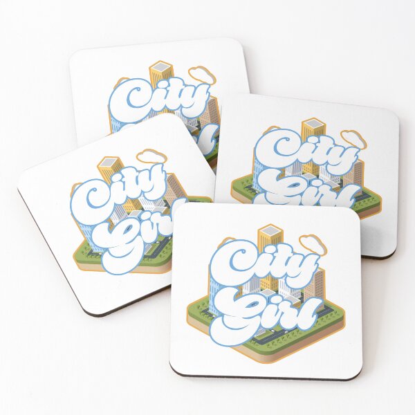 Item preview, City Girl - Blue, White and Tiny 3d City designed and sold by Chubuter.