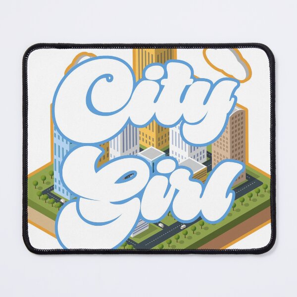 Item preview, City Girl - Blue, White and Tiny 3d City designed and sold by Chubuter.