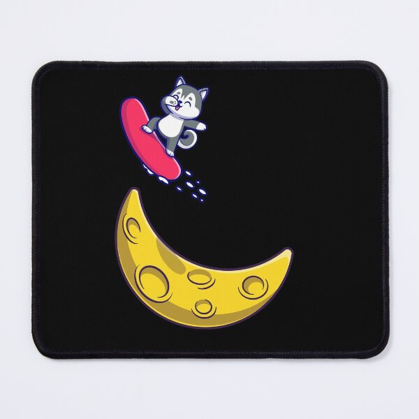 Item preview, Cute Husky With Snowboard On The Moon designed and sold by SparrowLag.