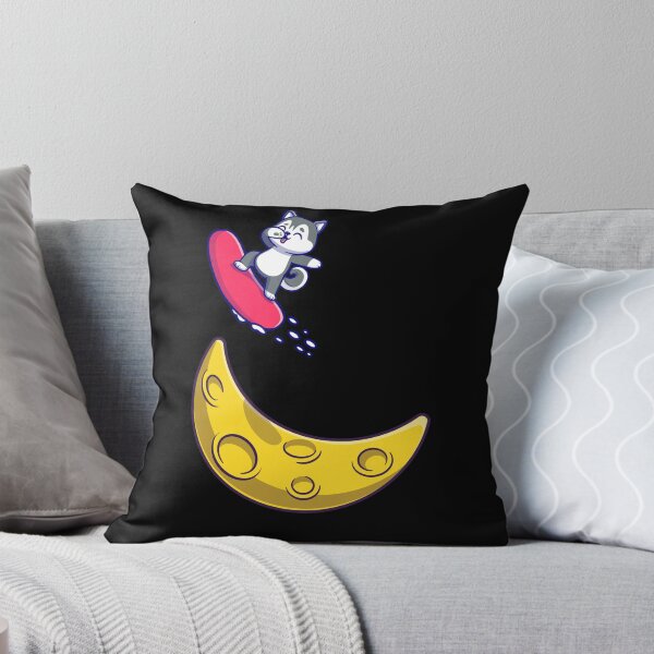 Item preview, Cute Husky With Snowboard On The Moon designed and sold by SparrowLag.