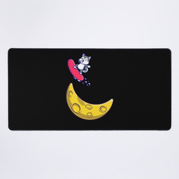 Item preview, Cute Husky With Snowboard On The Moon designed and sold by SparrowLag.