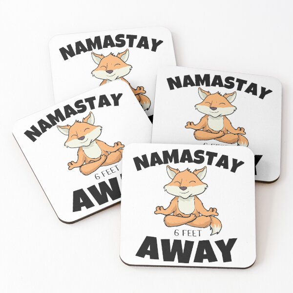 Item preview, Namastay 6 Feet Away Men Women and Youth Workout Meditation Funny And Cute Fox Yoga Lifestyle designed and sold by Diferenty Shop  ⭐⭐⭐⭐⭐.