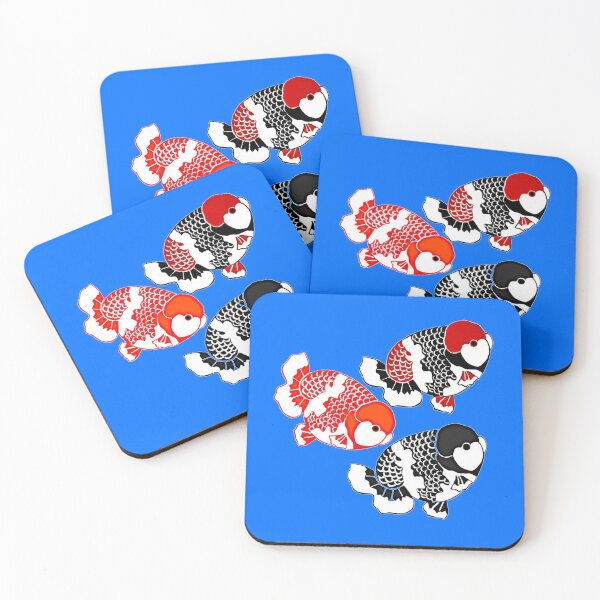 Item preview, Logotipo de vista lateral de Ranchu Tri Color, rojo y blanco, Goldfish blanco y negro designed and sold by Nosnah.