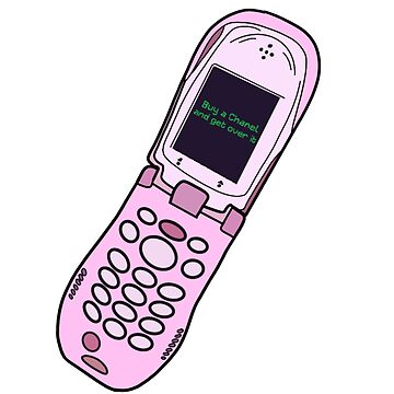Y2K Pink Flip Phone Sticker Y2K Aesthetic Stickers Y2K 