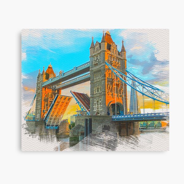 Item preview, London Tower Bridge at Evening Watercolor Pain designed and sold by Dingy Designs.